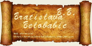 Bratislava Belobabić vizit kartica
